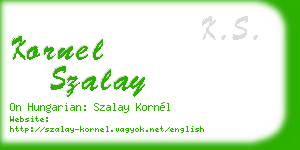 kornel szalay business card
